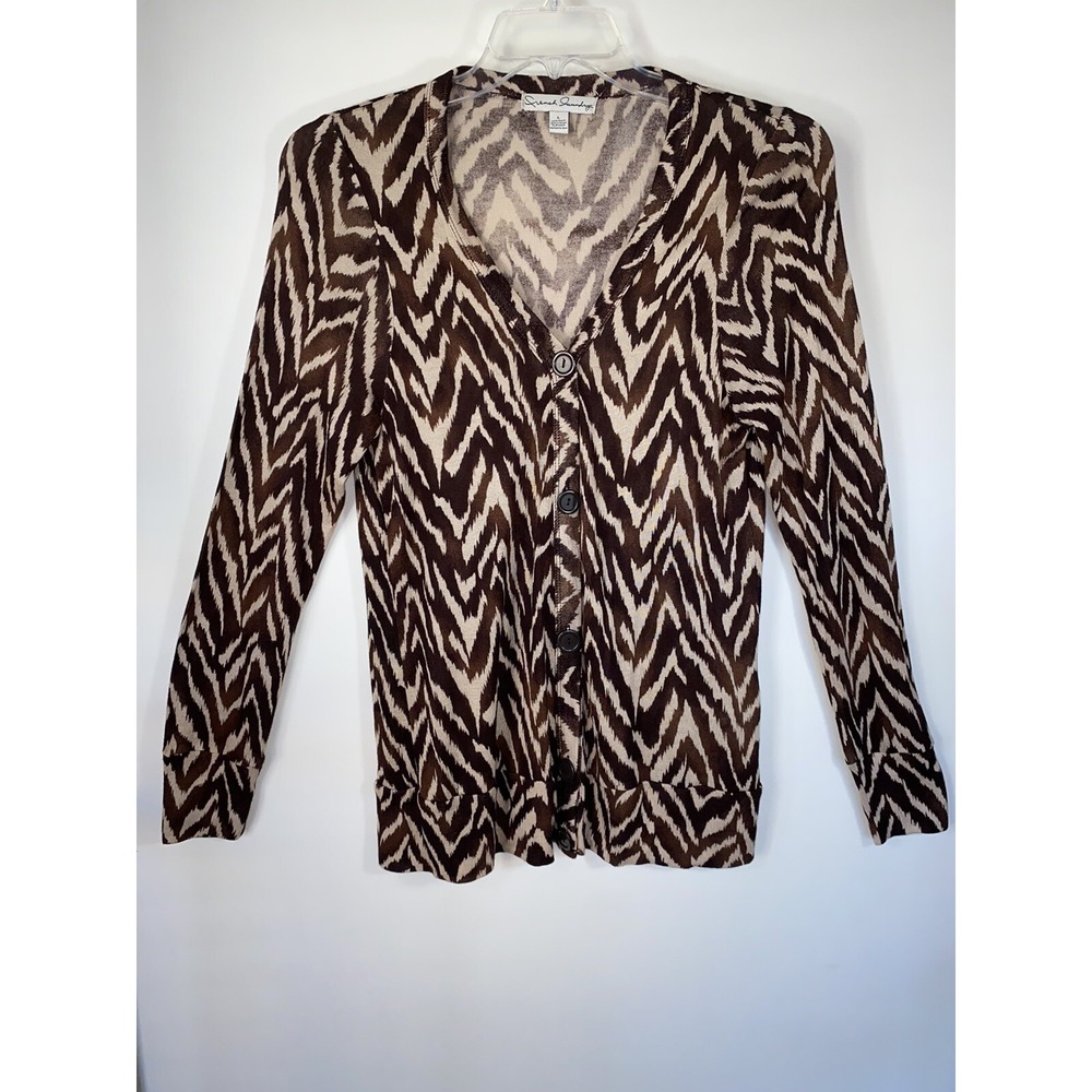 Cardigan French Laundry womens size Large tiger print thin‎ and lightweight